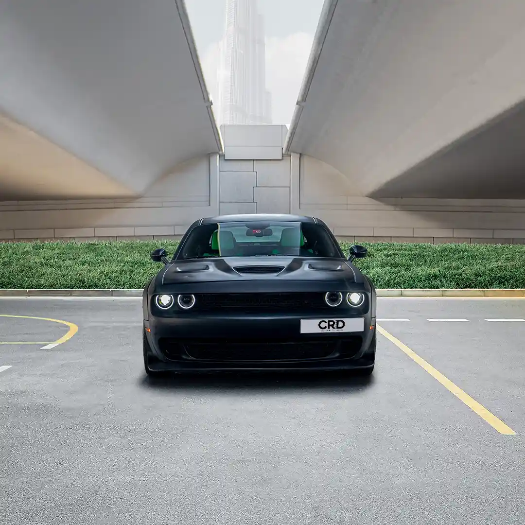 Dodge Challenger Matte Black + Green - 4