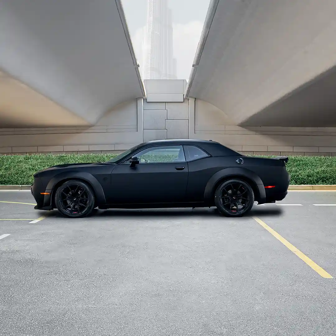 Dodge Challenger Matte Black + Green - 5
